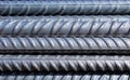 Bundle of steel reinforcement bars Royalty Free Stock Photo