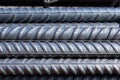 Bundle of steel reinforcement bars Royalty Free Stock Photo