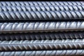 Bundle of steel reinforcement bars Royalty Free Stock Photo