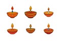 6-bundle template of different diya Royalty Free Stock Photo