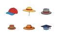 6-bundle template of different hat Royalty Free Stock Photo