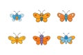 6-bundle template of different style butterfly Royalty Free Stock Photo