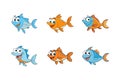 6-bundle template of funny fish Royalty Free Stock Photo