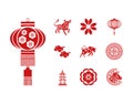 bundle of ten chinese new year 2021 set icons Royalty Free Stock Photo