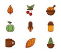 Bundle of thanksgiving set icons
