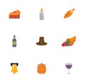 Bundle of thanksgiving set icons Royalty Free Stock Photo