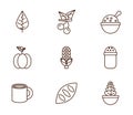 Bundle of thanksgiving set icons