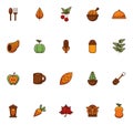 Bundle of thanksgiving set icons