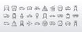 bundle of thirty conveyance transport line style set icons