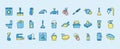 bundle of thirty disinfection and cleaning set icons