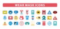 Bundle of thirty wear mask advertise labels