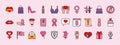 bundle of thirty womens day set icons