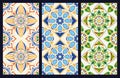 bundle of three art italian ceramic backgrounds