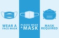 Bundle of three masks wear mask advertise labels