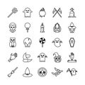 Bundle of twenty five halloween set collection icons