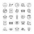 Bundle of twenty five human rights line style set icons