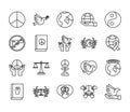 Bundle of twenty human rights line style set icons