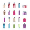 bundle of twenty skin care bottles products icons Royalty Free Stock Photo