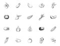 bundle of twenty vegetables set icons