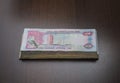 Bundle of uae dirham note. Royalty Free Stock Photo