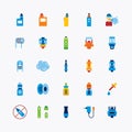 Bundle of vape logo flat color icons collection. for shop simple  design vector Royalty Free Stock Photo
