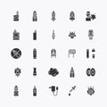 Bundle of vape logo flat line icons collection. for shop simple design vector