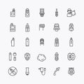 Bundle of vape logo flat line icons collection. for shop simple design vector