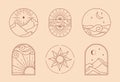 Bundle of vector bohemian logos; icons;symbols