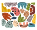 Bundle of vector colorful hand drawn organic shapes,doodles,elements and textures