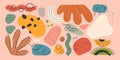 Bundle of vector colorful hand drawn organic shapes,doodles,elements and textures