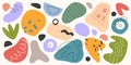 Bundle of vector colorful hand drawn various organic shapes