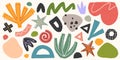 Bundle of vector colorful hand drawn various organic shapes,doodles,elements and textures