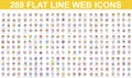 Bundle vector flat line icons concept. Royalty Free Stock Photo