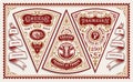 A bundle of vintage cheese labels