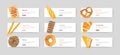 Bundle of web banners with fresh and tasty bread, pastry or baked products and place for text or description. Set of