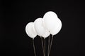 Bundle of white helium balloons Royalty Free Stock Photo