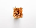 Bundle of Wooden Toothpicks coming out from jar isolated Royalty Free Stock Photo
