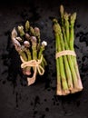 Bundled asparagus directly above Royalty Free Stock Photo