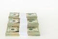 Wrapped & Stacked Twenty Dollar Bills Royalty Free Stock Photo