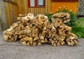 Bundles of chopped firewood