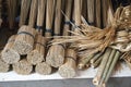 Bundles of natural fiber with bamboo splints