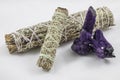 Bundles of Sage with beautiful purple Crystal