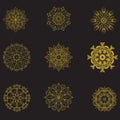 Bundling Mandala Logo Template Set Royalty Free Stock Photo