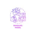 Bundling model purple gradient concept icon
