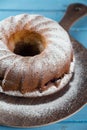 Bundt cake with icing sugar Royalty Free Stock Photo