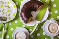 Bundt Cake And Two Cups Of Coffee