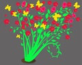 bunga raya flowers illustration