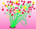 bunga raya flowers illustration