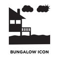 Bungalow icon vector isolated on white background, logo concept