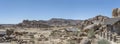 bungalows among Dolerite boulders at lodge in desert, near Hobas, Namibia